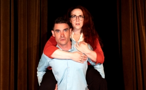 Taylor Adams and Amanda Egle in "An Intervention," running through August 9, 2026 at Pierce Hall in Chicago.