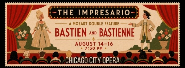 Chicago City Opera presents a Mozart double feature of The Impresario and Bastien and Bastienne August 15th &amp; 16th